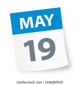 May 19 - Calendar Icon - Vector Illustration
