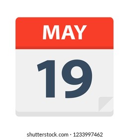 May 19 - Calendar Icon - Vector Illustration