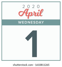 May 1st, 2020. Calendar day icon. Red and grey color.