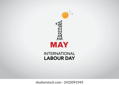 May 1st International labour day vector image. Social media design and working workers.