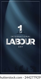 May 1st International labour day vector image. Social media design and working workers.