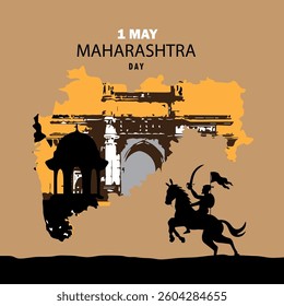 May 1st Kamgar Din Graphic – Marathi Labor Day Celebration with Raised Fist and Maharashtra Map – Perfect for Workers' Rights Posters, Social Media Campaigns, and Festival Banners.
