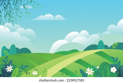 May 1st labor day, farmer carrying a hoe to work in the farmland, vector illustration