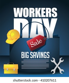 
May 1st Labor Day Workers Day Sale Background. EPS 10 Vector.