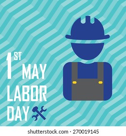 May 1st Labor (labour) day illustration conceptual construction stock vector. EPS10