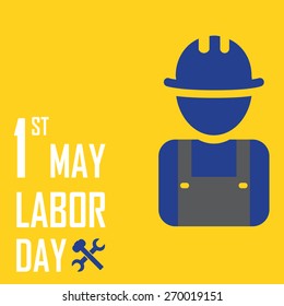 May 1st Labor (labour) day illustration conceptual construction stock vector. EPS10
