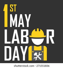 May 1st Labor (labour) day- vector illustration of international labour day with icon