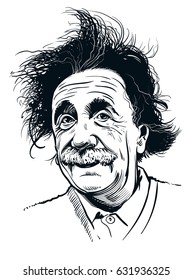 May 2, 2017: Portrait of Albert Einstein. Vector illustration. Editorial use only