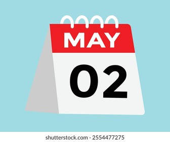  May 2 calendar icon Date Month calendar icon vector illustration
