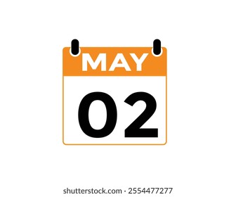  May 2 calendar icon Date Month calendar icon vector illustration
