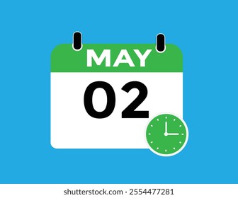  May 2 calendar icon Date Month calendar icon vector illustration
