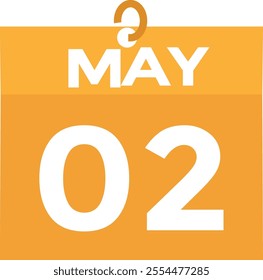  May 2 calendar icon Date Month calendar icon vector illustration
