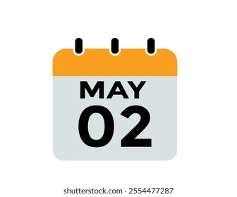  May 2 calendar icon Date Month calendar icon vector illustration
