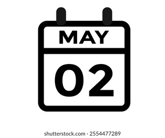  May 2 calendar icon Date Month calendar icon vector illustration
