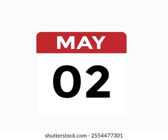  May 2 calendar icon Date Month calendar icon vector illustration
