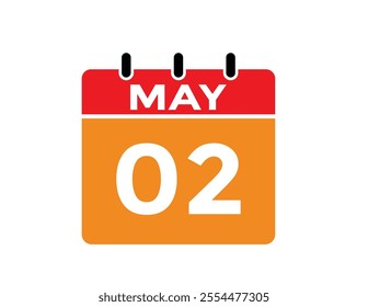  May 2 calendar icon Date Month calendar icon vector illustration
