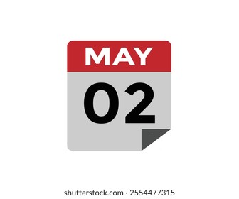  May 2 calendar icon Date Month calendar icon vector illustration
