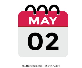  May 2 calendar icon Date Month calendar icon vector illustration
