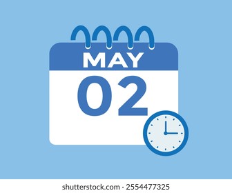  May 2 calendar icon Date Month calendar icon vector illustration
