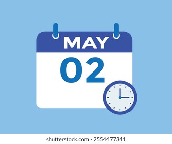  May 2 calendar icon Date Month calendar icon vector illustration
