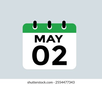  May 2 calendar icon Date Month calendar icon vector illustration
