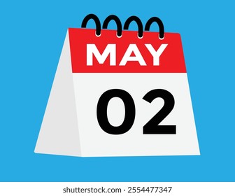  May 2 calendar icon Date Month calendar icon vector illustration
