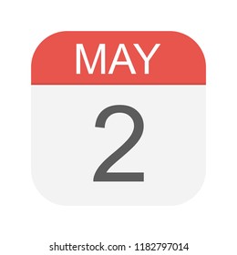 May 2 - Calendar Icon - Vector Illustration