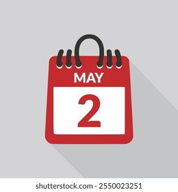 May 2 Calendar icon vector illustration.