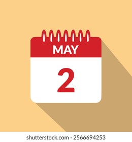 May 2 Calendar icon vector illustration.