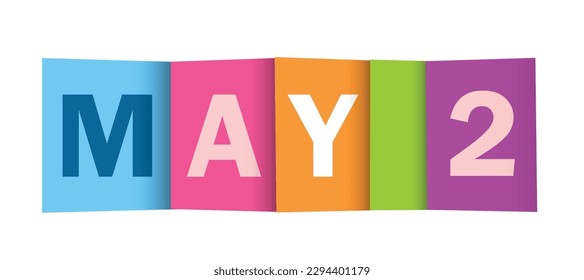 MAY 2 colorful vector typography banner