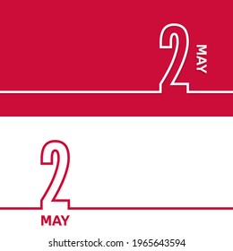 May 2. Set of vector template banners for calendar, event date.