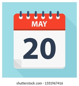 May 20 - Calendar Icon - Calendar design template - Business vector illustration.