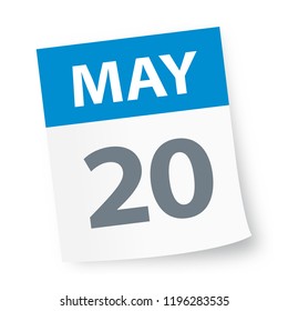 May 20 - Calendar Icon - Vector Illustration
