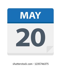 May 20 - Calendar Icon - Vector Illustration