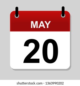 May 20 ,  calendar icon vector illustration