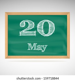 May 20, day calendar, school board, date