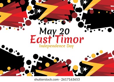 May 20, Independence day of East Timor vector illustration. Suitable for greeting card, poster and banner.