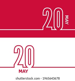 May 20. Set of vector template banners for calendar, event date.