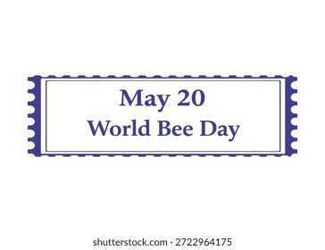 20 de mayo Icono de Vector de sello postal del Día Mundial de la Abeja sobre un fondo blanco
Sello de Vector sobre un fondo blanco