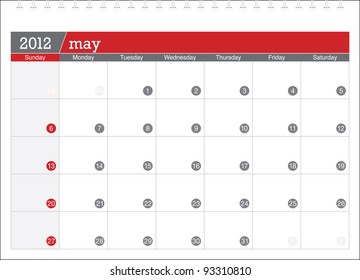 May 12 Calendar Images Stock Photos Vectors Shutterstock