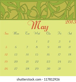 May 2013 vector illustration calendar template design