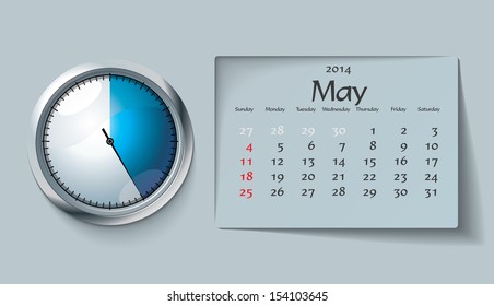 may 2014 - calendar - vector illustration