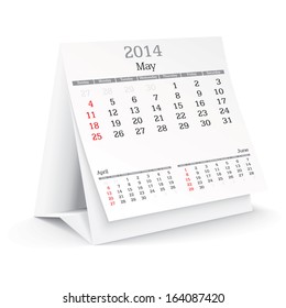 mayo de 2014 - calendario - ilustración vectorial