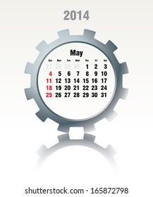 May 2014 - calendar - vector illustration