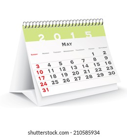 May 2015 desk calendar - vector illustration