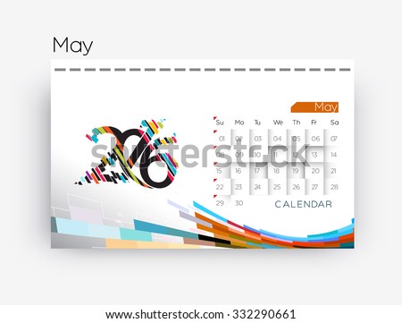 May 2016 calendar design.