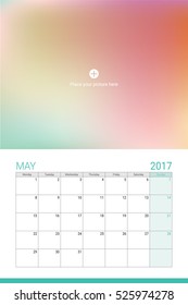 May 2017 calendar with space for your picture