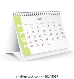 May 2017 desk calendar - vector illustration