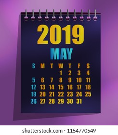 May 2019 calendar template