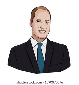 MAY, 2019. Prince William Vector Portrait.